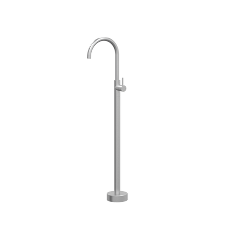 Tapware ParTaps Lugano Floor Bath Filler Mixer Colour: Satin Pearl Style: Gooseneck Place & Palette