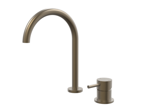Tapware ParTaps Lugano Hob Mixer - Gooseneck Outlet Colour: Antique Bronze Place & Palette