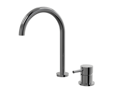 Tapware ParTaps Lugano Hob Mixer - Gooseneck Outlet Colour: Black Sapphire Place & Palette
