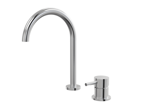 Tapware ParTaps Lugano Hob Mixer - Gooseneck Outlet Colour: Brushed Chrome Place & Palette