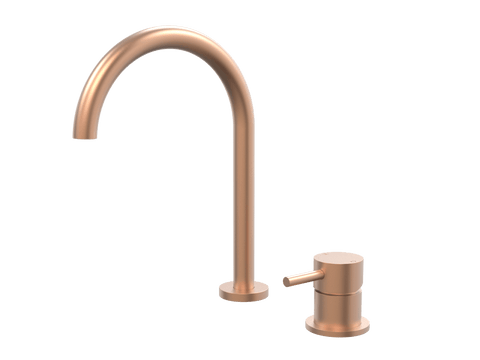 Tapware ParTaps Lugano Hob Mixer - Gooseneck Outlet Colour: Brushed Copper Place & Palette