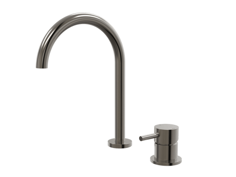 Tapware ParTaps Lugano Hob Mixer - Gooseneck Outlet Colour: Brushed Gunmetal Place & Palette