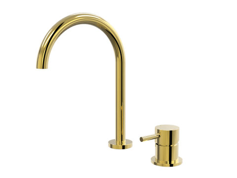 Tapware ParTaps Lugano Hob Mixer - Gooseneck Outlet Colour: Gold Place & Palette