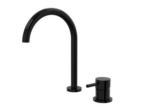 Tapware ParTaps Lugano Hob Mixer - Gooseneck Outlet Colour: Midnight Black Place & Palette