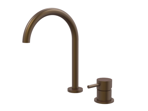 Tapware ParTaps Lugano Hob Mixer - Gooseneck Outlet Colour: Native Brass Place & Palette