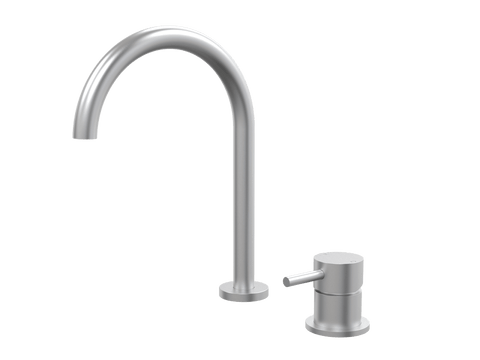 Tapware ParTaps Lugano Hob Mixer - Gooseneck Outlet Colour: Satin Pearl Place & Palette