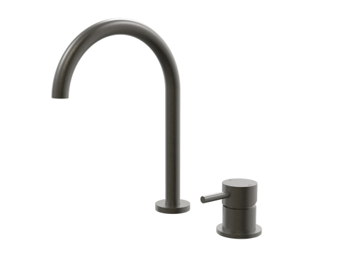 Tapware ParTaps Lugano Hob Mixer - Gooseneck Outlet Colour: Volcanic Grey Place & Palette