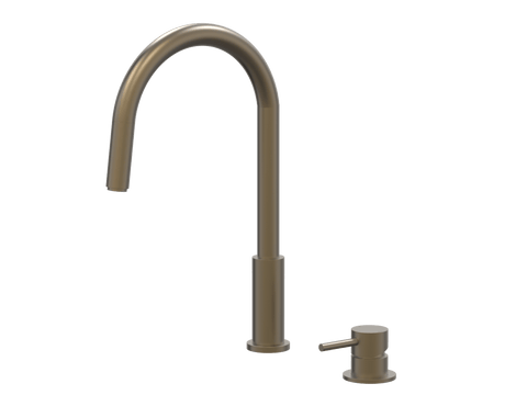 Tapware ParTaps Lugano Hob Mixer - Gooseneck Pull-Out Colour: Antique Bronze Place & Palette