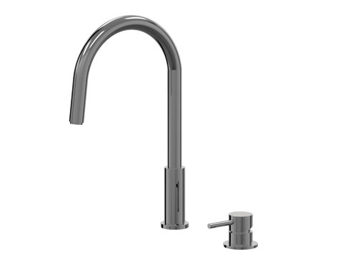 Tapware ParTaps Lugano Hob Mixer - Gooseneck Pull-Out Colour: Black Sapphire Place & Palette