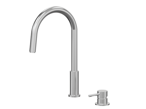 Tapware ParTaps Lugano Hob Mixer - Gooseneck Pull-Out Colour: Brushed Chrome Place & Palette