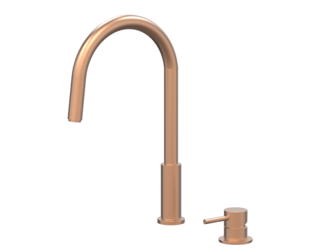 Tapware ParTaps Lugano Hob Mixer - Gooseneck Pull-Out Colour: Brushed Copper Place & Palette