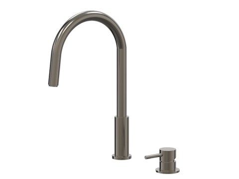 Tapware ParTaps Lugano Hob Mixer - Gooseneck Pull-Out Colour: Brushed Gunmetal Place & Palette