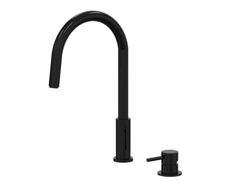 Tapware ParTaps Lugano Hob Mixer - Gooseneck Pull-Out Colour: Midnight Black Place & Palette