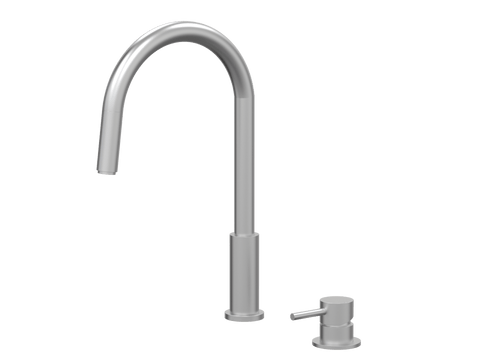 Tapware ParTaps Lugano Hob Mixer - Gooseneck Pull-Out Colour: Satin Pearl Place & Palette