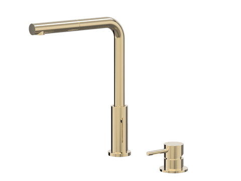 Tapware ParTaps Lugano Hob Mixer - Straight Pull-Out Colour: Brass Gold Place & Palette