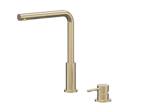 Tapware ParTaps Lugano Hob Mixer - Straight Pull-Out Colour: Brushed Brass Gold Place & Palette