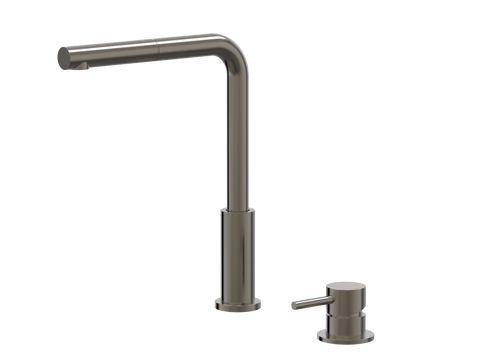 Tapware ParTaps Lugano Hob Mixer - Straight Pull-Out Colour: Brushed Gunmetal Place & Palette