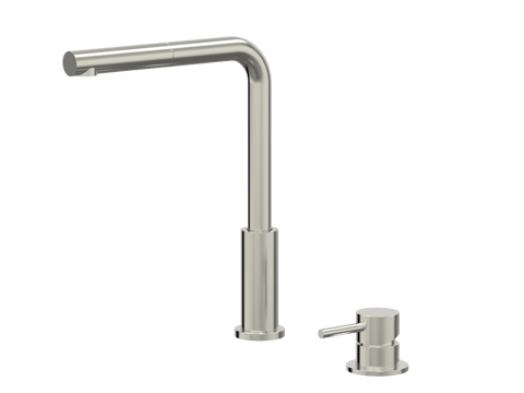 Tapware ParTaps Lugano Hob Mixer - Straight Pull-Out Colour: Brushed Nickel Place & Palette