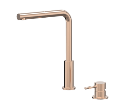 Tapware ParTaps Lugano Hob Mixer - Straight Pull-Out Colour: Brushed Rose Gold Place & Palette