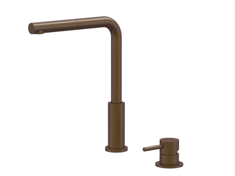 Tapware ParTaps Lugano Hob Mixer - Straight Pull-Out Colour: Native Brass Place & Palette