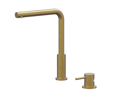 Tapware ParTaps Lugano Hob Mixer - Straight Pull-Out Colour: Rumbled Brass Place & Palette