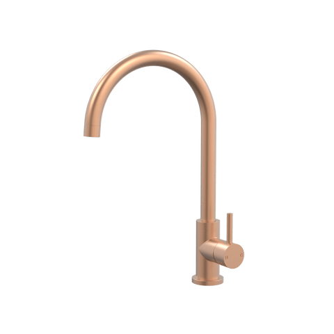 Tapware ParTaps Lugano Sink Gooseneck Mixer Colour: Brushed Copper Style: Original Place & Palette