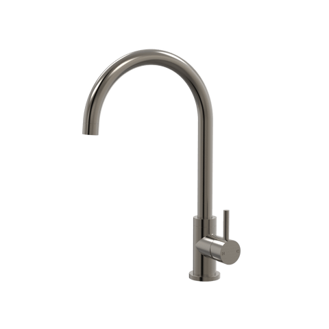 Tapware ParTaps Lugano Sink Gooseneck Mixer Colour: Brushed Gunmetal Style: Original Place & Palette