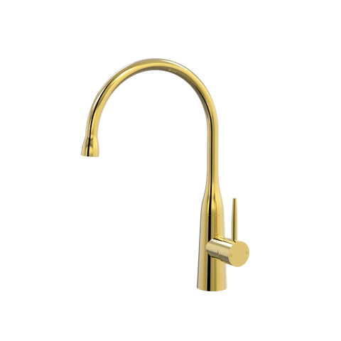 Tapware ParTaps Lugano Sink Gooseneck Mixer Colour: Gold Style: Dome Place & Palette