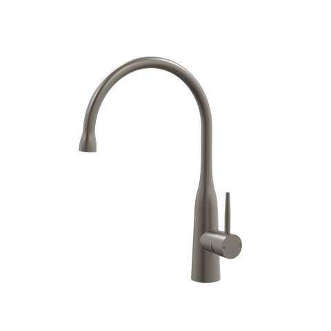 Tapware ParTaps Lugano Sink Gooseneck Mixer Colour: Gunmetal Style: Dome Place & Palette