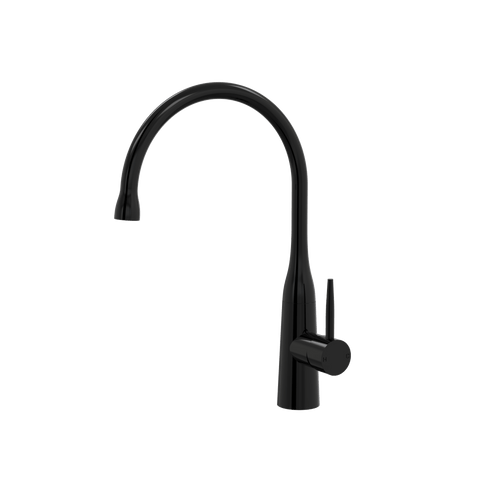 Tapware ParTaps Lugano Sink Gooseneck Mixer Colour: Midnight Black Style: Dome Place & Palette