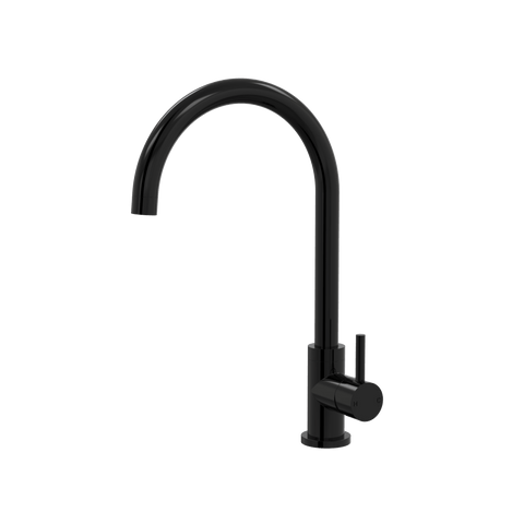 Tapware ParTaps Lugano Sink Gooseneck Mixer Colour: Midnight Black Style: Original Place & Palette