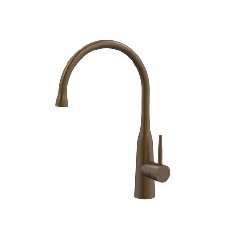 Tapware ParTaps Lugano Sink Gooseneck Mixer Colour: Native Brass Style: Dome Place & Palette
