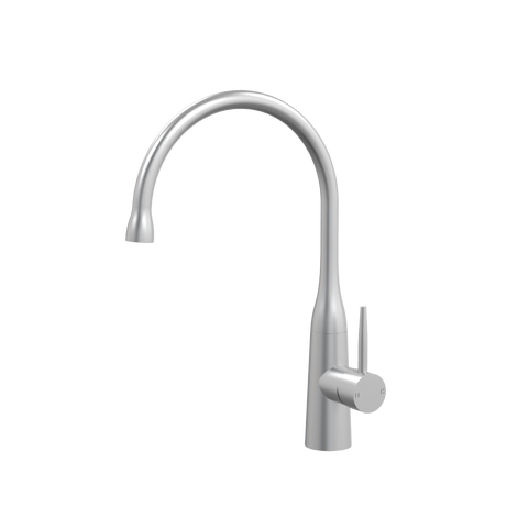 Tapware ParTaps Lugano Sink Gooseneck Mixer Colour: Satin Pearl Style: Dome Place & Palette