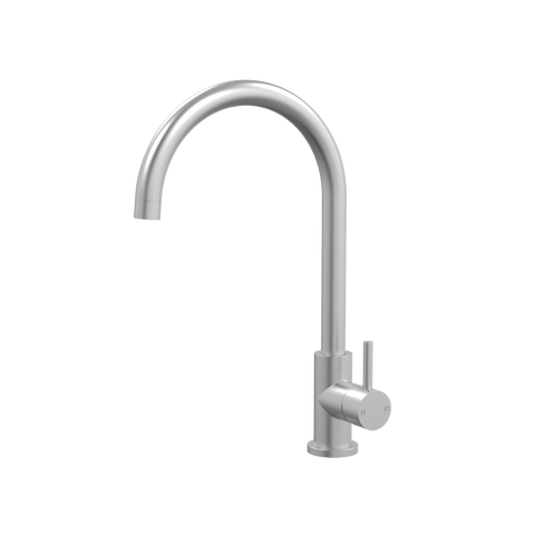 Tapware ParTaps Lugano Sink Gooseneck Mixer Colour: Satin Pearl Style: Original Place & Palette