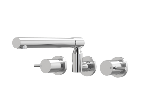 Tapware ParTaps Lugano Sink Set XL Wall Swivel Colour: Brushed Chrome Place & Palette
