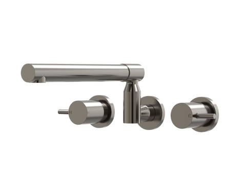 Tapware ParTaps Lugano Sink Set XL Wall Swivel Colour: Brushed Gunmetal Place & Palette