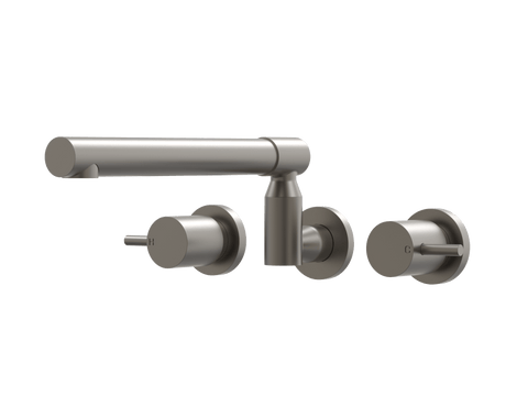 Tapware ParTaps Lugano Sink Set XL Wall Swivel Colour: Gunmetal Place & Palette