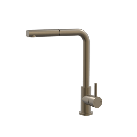 Tapware ParTaps Lugano Sink Straight Mixer Pull-Out Colour: Antique Bronze Style: Swivel Place & Palette
