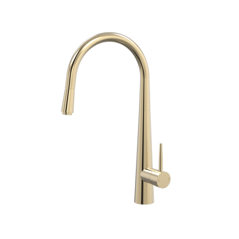 Tapware ParTaps Lugano Sink Straight Mixer Pull-Out Colour: Brushed Brass Gold Style: Original Place & Palette