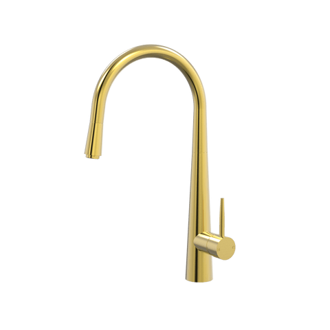 Tapware ParTaps Lugano Sink Straight Mixer Pull-Out Colour: Brushed Gold Style: Original Place & Palette