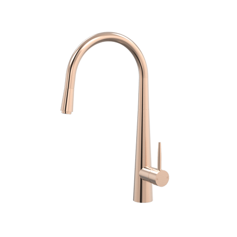 Tapware ParTaps Lugano Sink Straight Mixer Pull-Out Colour: Brushed Rose Gold Style: Original Place & Palette
