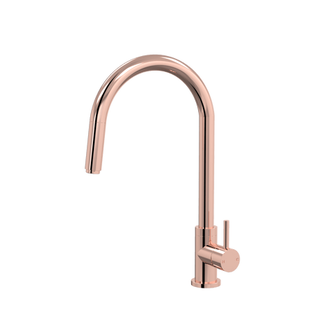Tapware ParTaps Lugano Sink Straight Mixer Pull-Out Colour: Copper Style: Gooseneck Place & Palette
