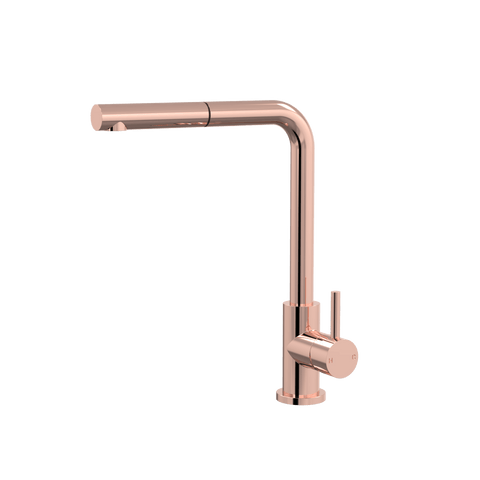 Tapware ParTaps Lugano Sink Straight Mixer Pull-Out Colour: Copper Style: Swivel Place & Palette