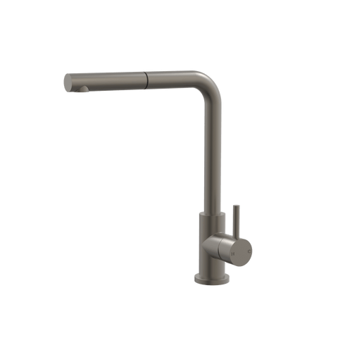 Tapware ParTaps Lugano Sink Straight Mixer Pull-Out Colour: Gunmetal Style: Swivel Place & Palette