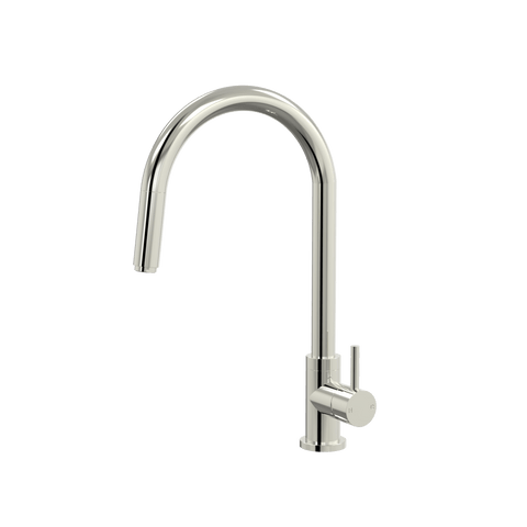 Tapware ParTaps Lugano Sink Straight Mixer Pull-Out Colour: Luminick Style: Gooseneck Place & Palette