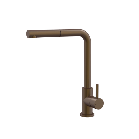 Tapware ParTaps Lugano Sink Straight Mixer Pull-Out Colour: Native Brass Style: Swivel Place & Palette