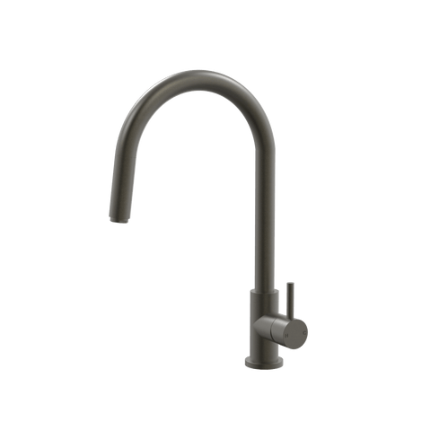 Tapware ParTaps Lugano Sink Straight Mixer Pull-Out Colour: Volcanic Grey Style: Gooseneck Place & Palette