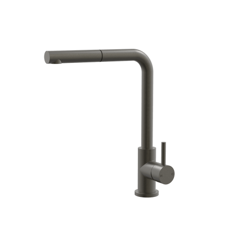 Tapware ParTaps Lugano Sink Straight Mixer Pull-Out Colour: Volcanic Grey Style: Swivel Place & Palette