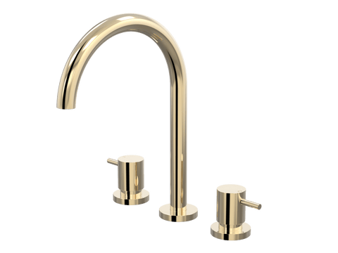 Tapware ParTaps Lugano Spa Set Hob Swivel Colour: Brass Gold Place & Palette