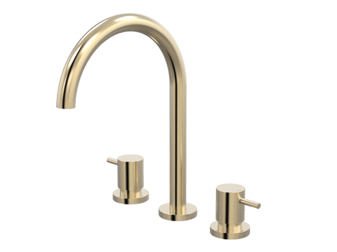 Tapware ParTaps Lugano Spa Set Hob Swivel Colour: Brushed Brass Gold Place & Palette
